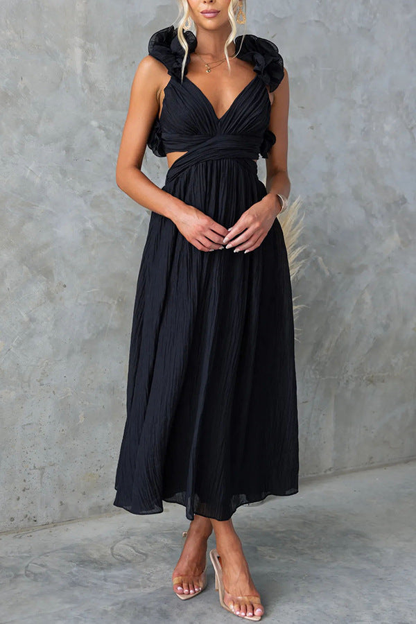 Arvilla Floral Ruffle Maxi Dress - Sand InsStreet