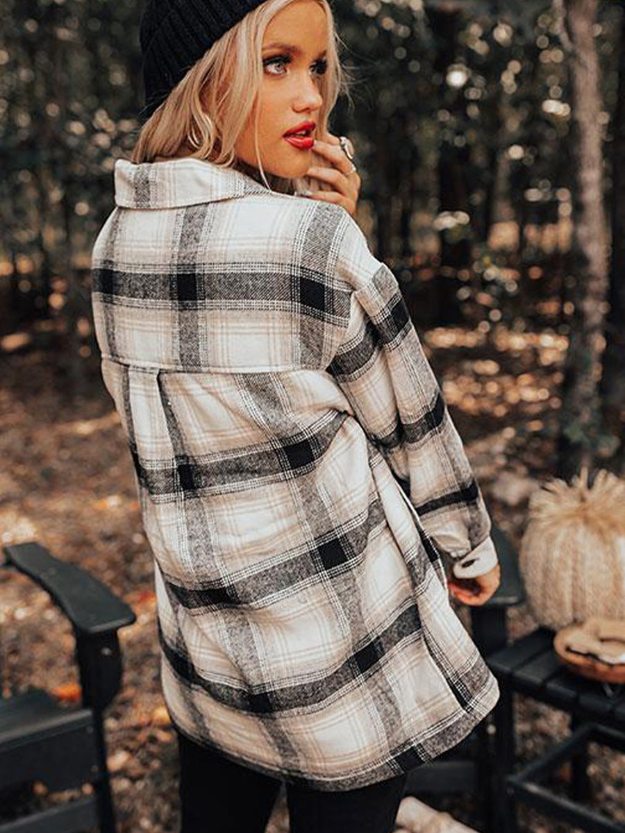 Falling For Cozy Vibes Plaid Sherpa Jacket