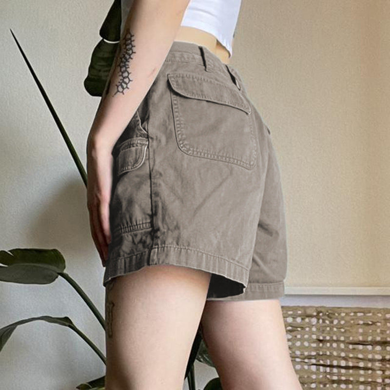 Denim Straight Leg Cargo Shorts