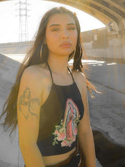 Halterneck Print Vest Straps Small Suspenders