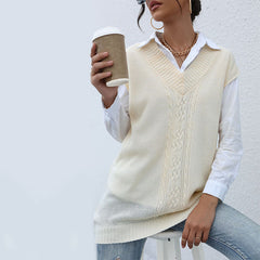 Whitby Zopfmuster-Pulloverweste aus Baumwollmischung