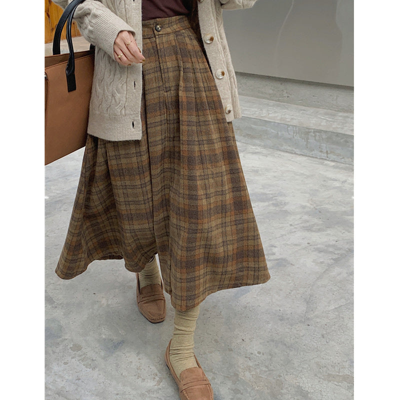 Lushingfell – Karierter Rock mit hoher Taille