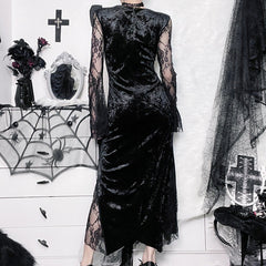 V Neck Long Sleeve Cut Out Maxi Bodycon Dress