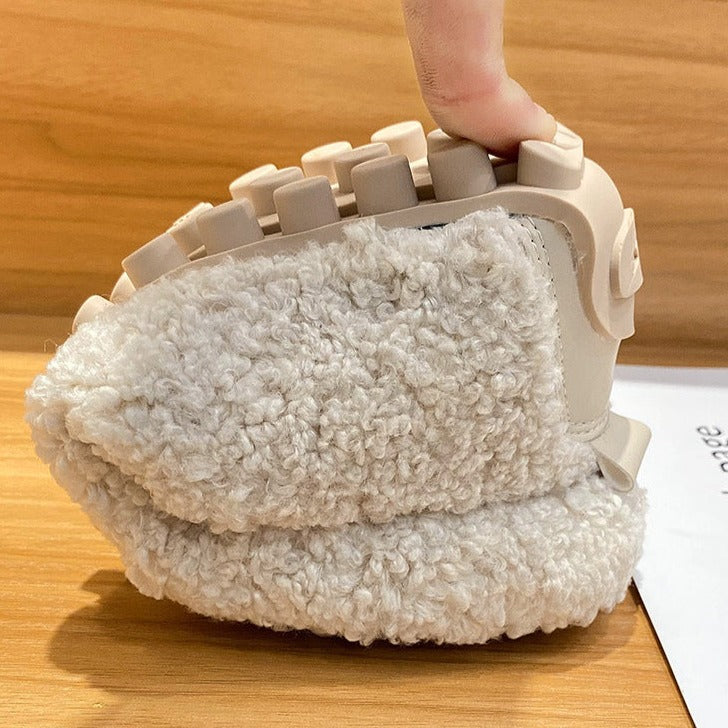 Cute Winter Warm Lamb Fur Flat Shoes Loafers