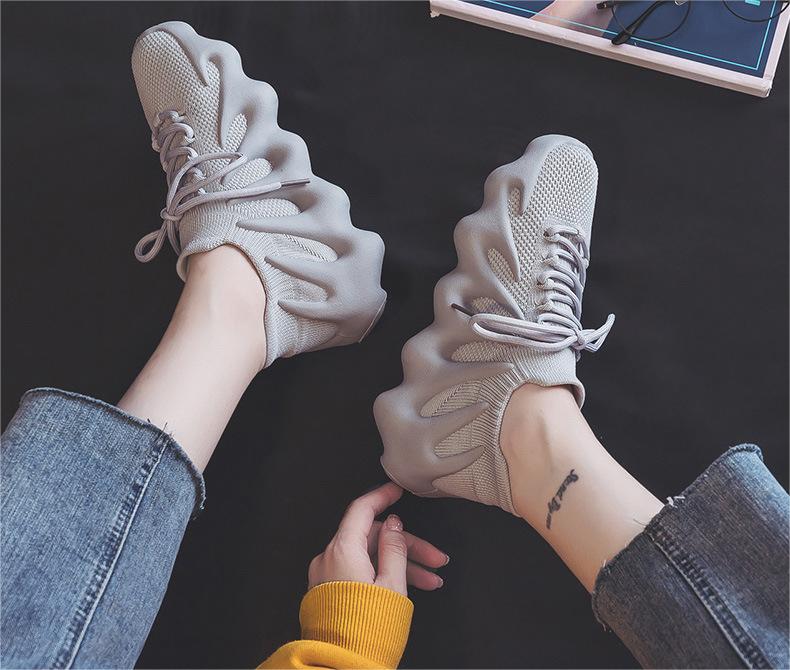 Lace-up Knit Breathable Sneakers