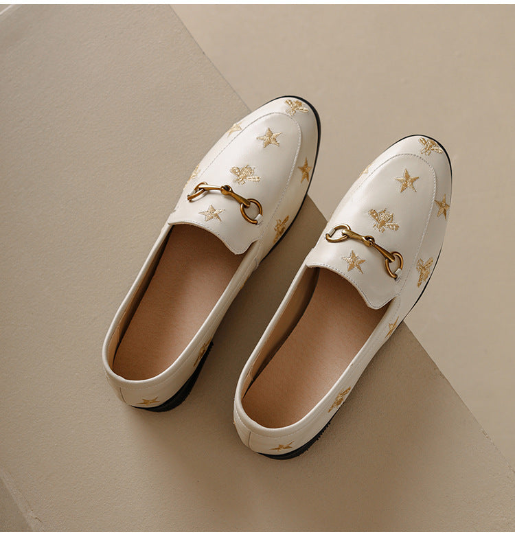 Classic Bee and Star Leather Loafers
