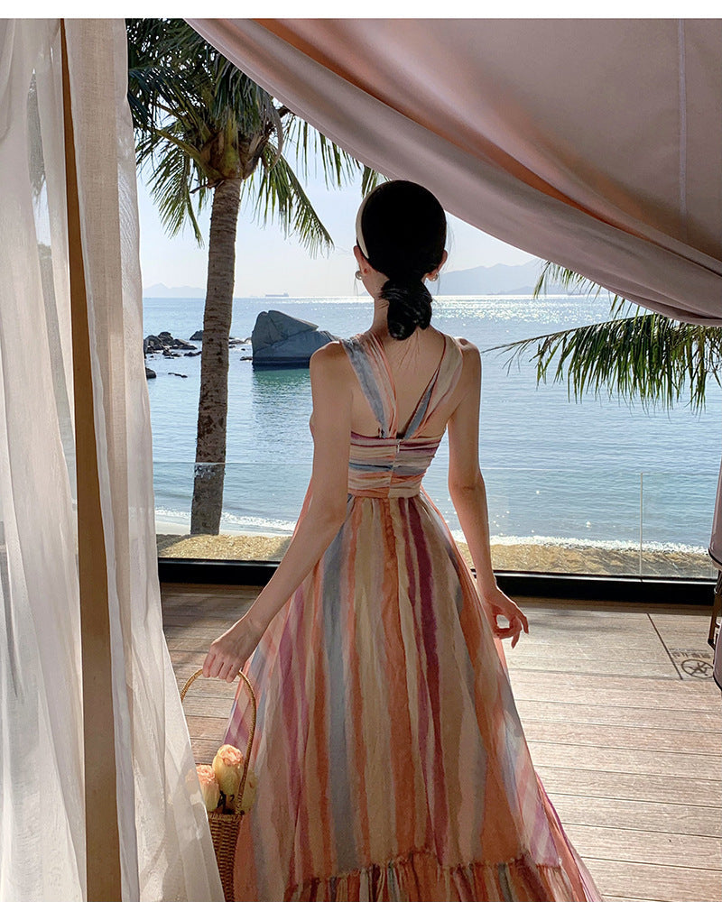 Angel Island Striped Maxi Dress