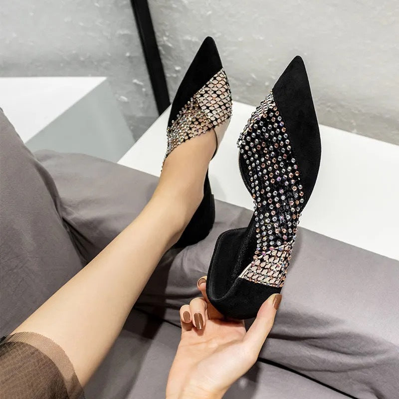 Slip-On-Schuhe mit Colorblock-Nieten-Patch