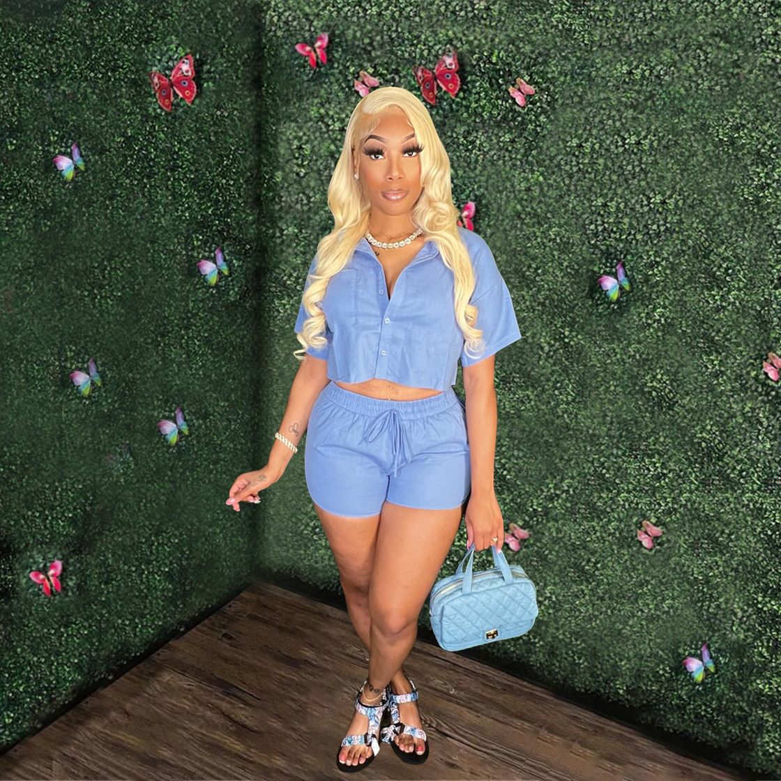 Solid Shirt & Shorts Set Ins Street