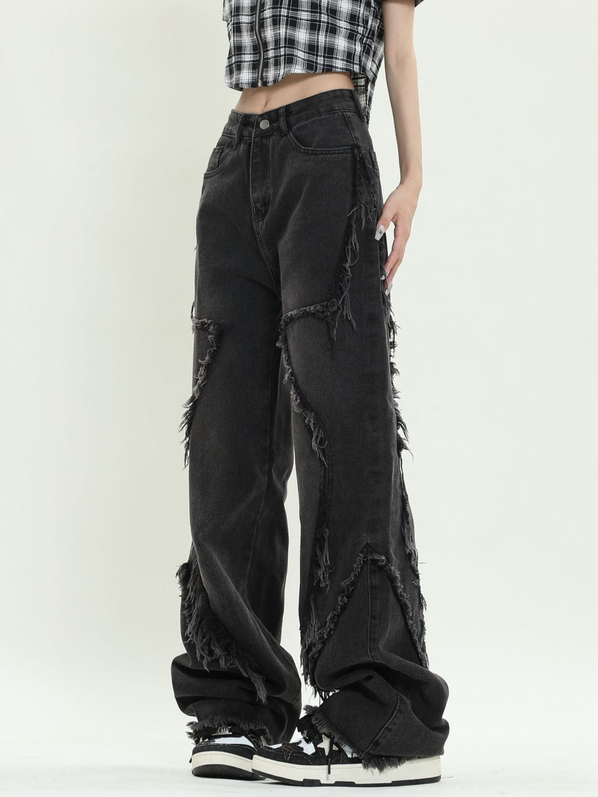 Tie-Dye Print Loose Slim Casual Trousers