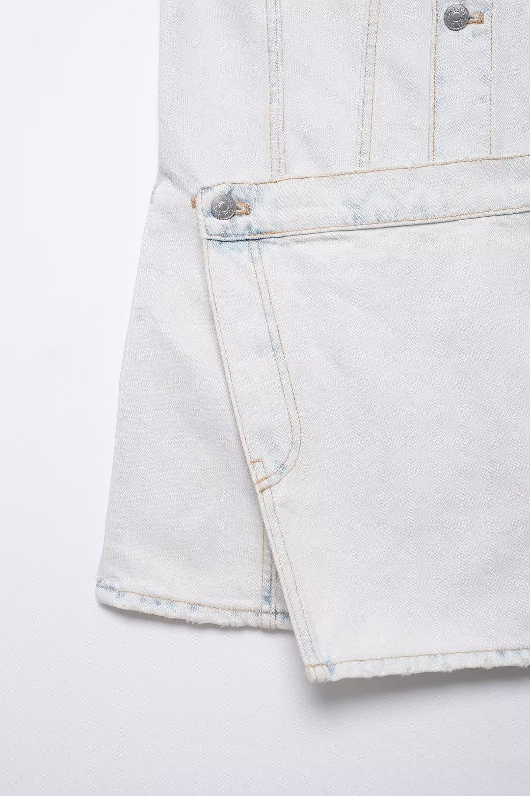 White Graphic denim drawstring Dresses