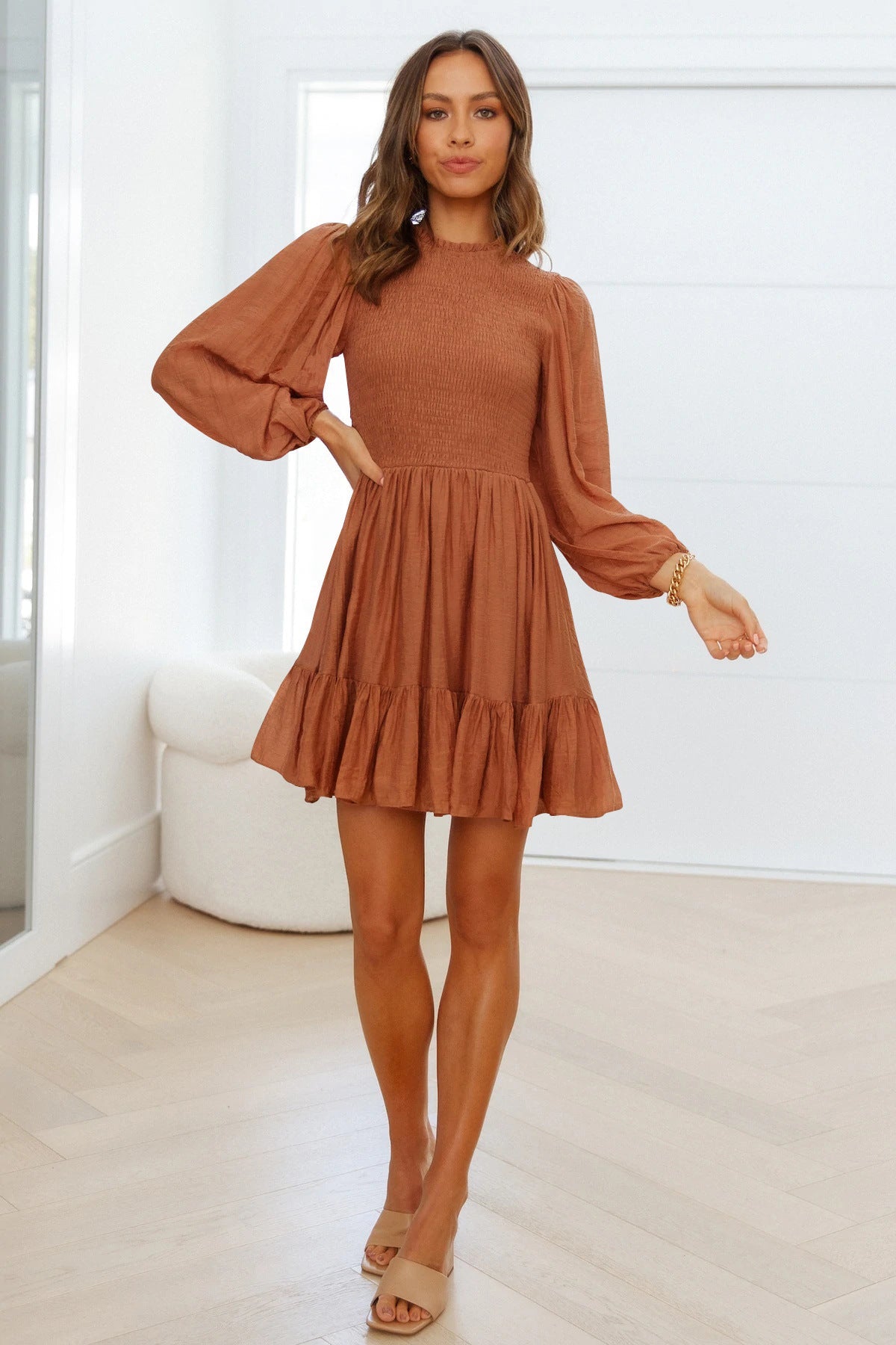 Vara Chiffon Ruffle Dress - FINAL SALE SALT-001