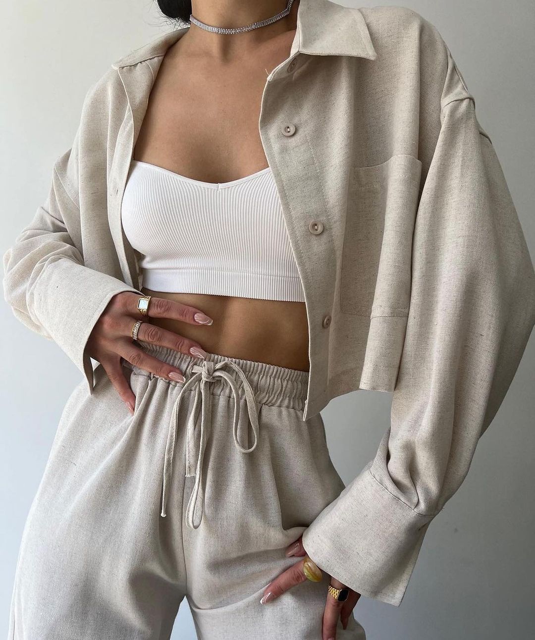 Solid Tank Top & Pants Set