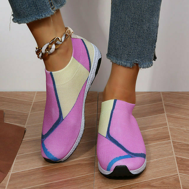 Contrast Color Mesh Sneakers