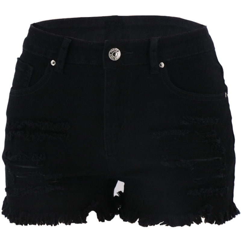 TITANIA SAFETY PIN BLACK DENIM SHORT