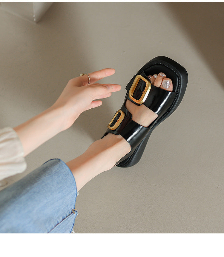 Women Fashion Leather Outdoor Casual Sandals Newgew Shoes