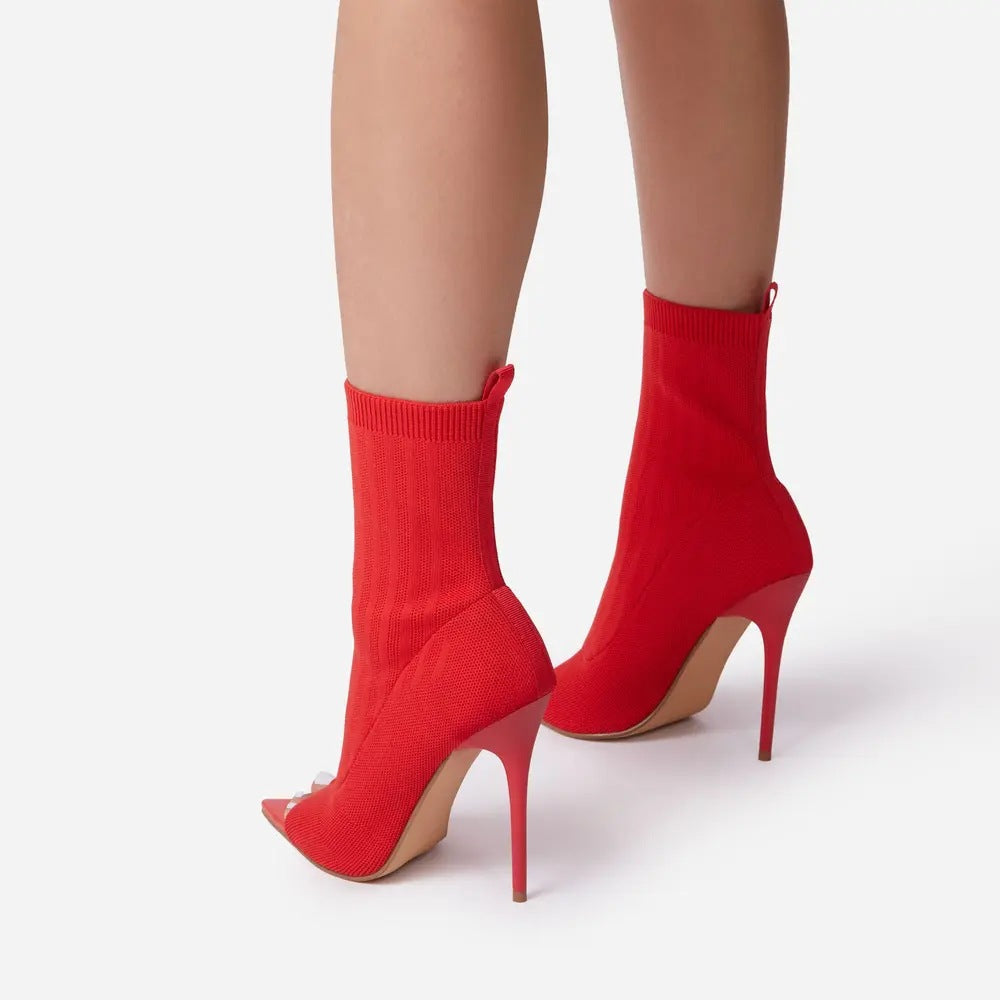 Knitted Peep Toe Booties
