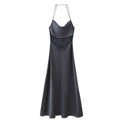 Love Letter Satin Cowl Neck Maxi Dress - Black Ins Street
