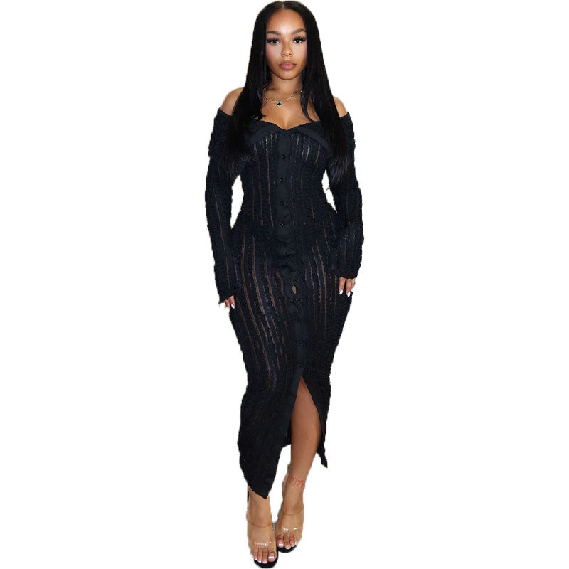 Plus Size Mesh Rhinestones Dress
