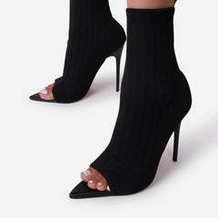 Knitted Peep Toe Booties