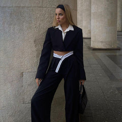 Cross Over Pleats Tailored Pants