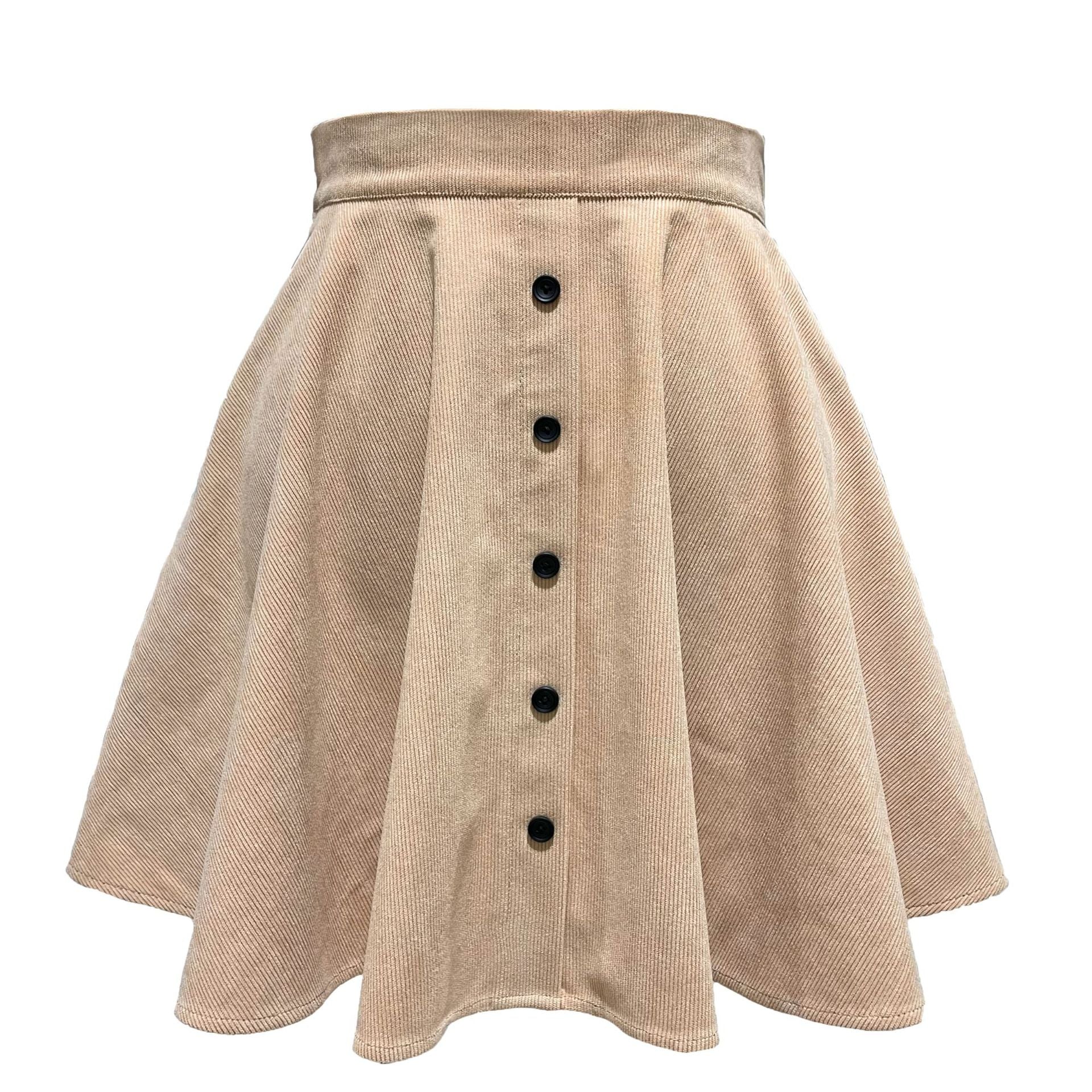Hazelnut Button Down Corduroy Mini Skirt - Camel - FINAL SALE Ins Street