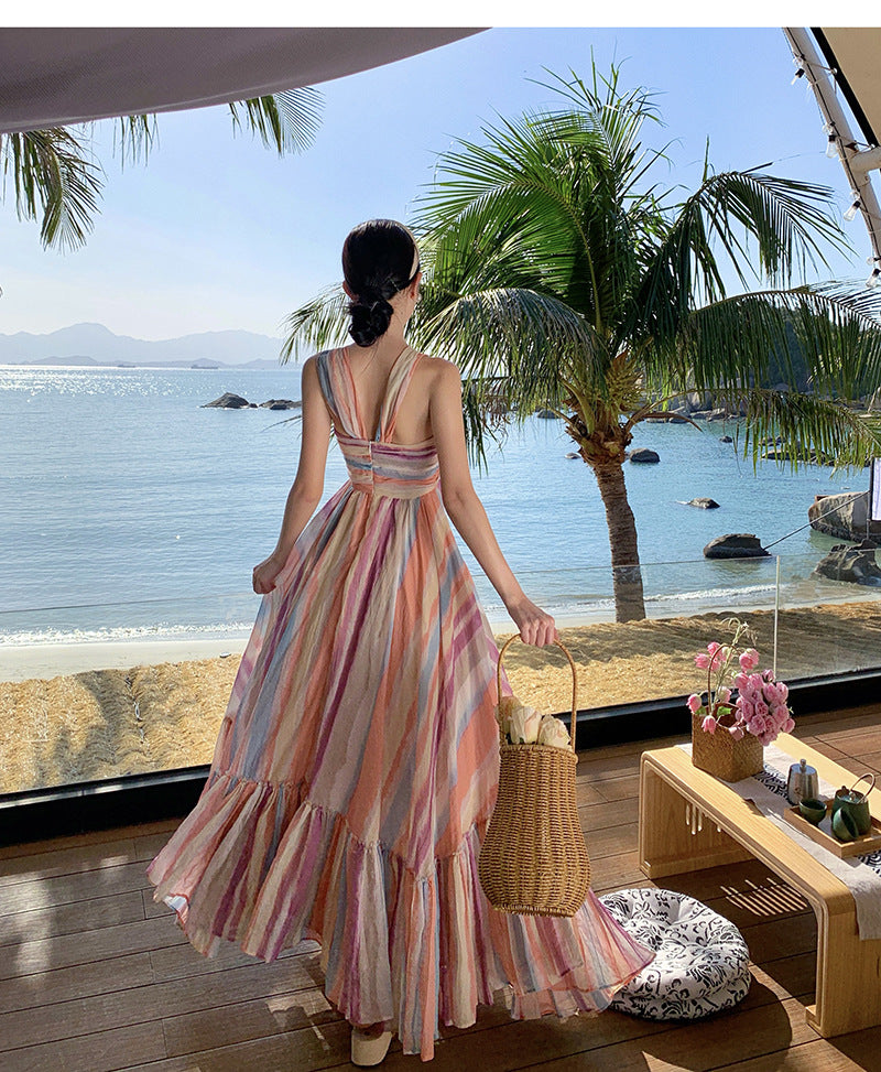 Angel Island Striped Maxi Dress