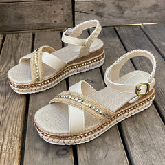 Chain Decor Flat Sandals