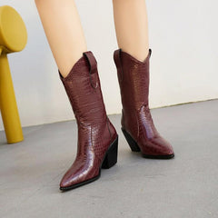 Square Toe Slip On Boots Newgew