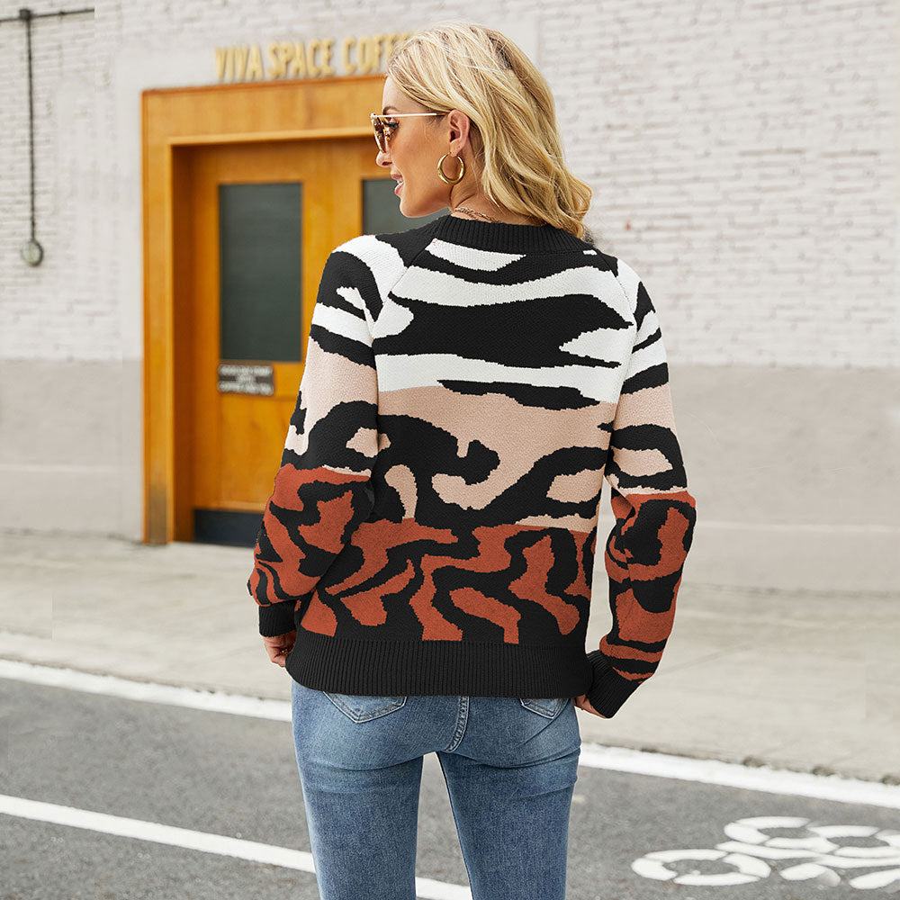 Deany Camo Knit Sweater - Beige - FINAL SALE THML-001