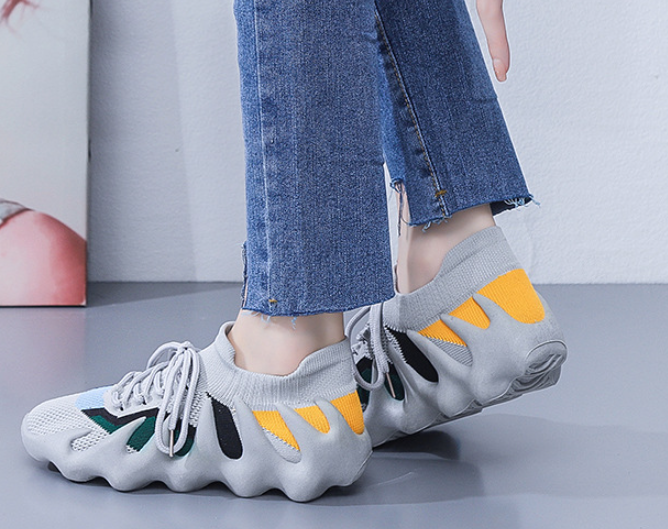 Lace-up Knit Breathable Sneakers