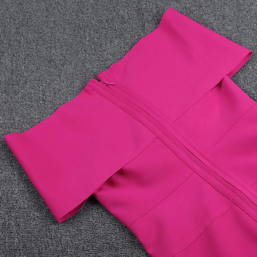 Elegantes, schulterfreies, kurzärmliges Bandage-Kleid