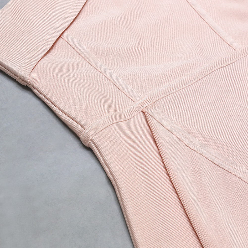 One Shoulder Sleeveless Midi Frill Bandage Dress