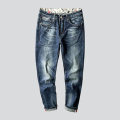 Printed pockets vintage men jeans