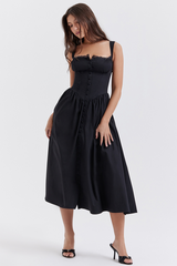 Tatiana Black Midi Sundress Newgew