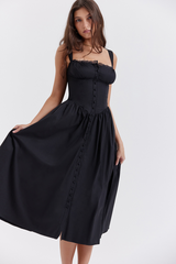 Tatiana Black Midi Sundress Newgew