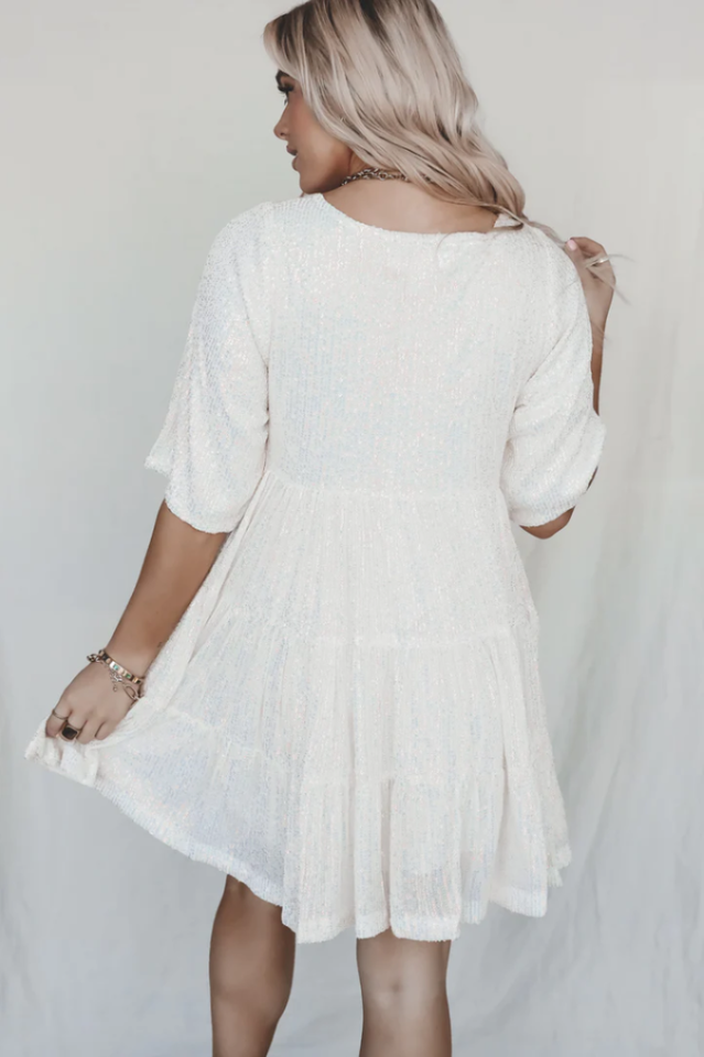 My Queen Sequin Baby Doll Dress