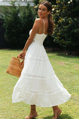 Boho Sling-Maxikleid mit Spitzeneinsatz