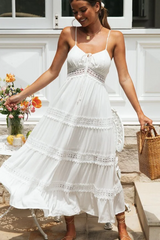 Boho Sling-Maxikleid mit Spitzeneinsatz