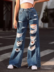 Ripped Wide Leg Jeans