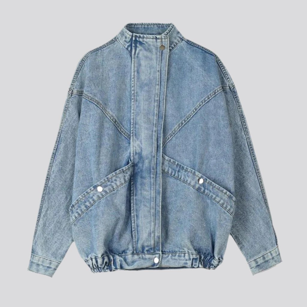 Patchwork y2k denim jacket for women
