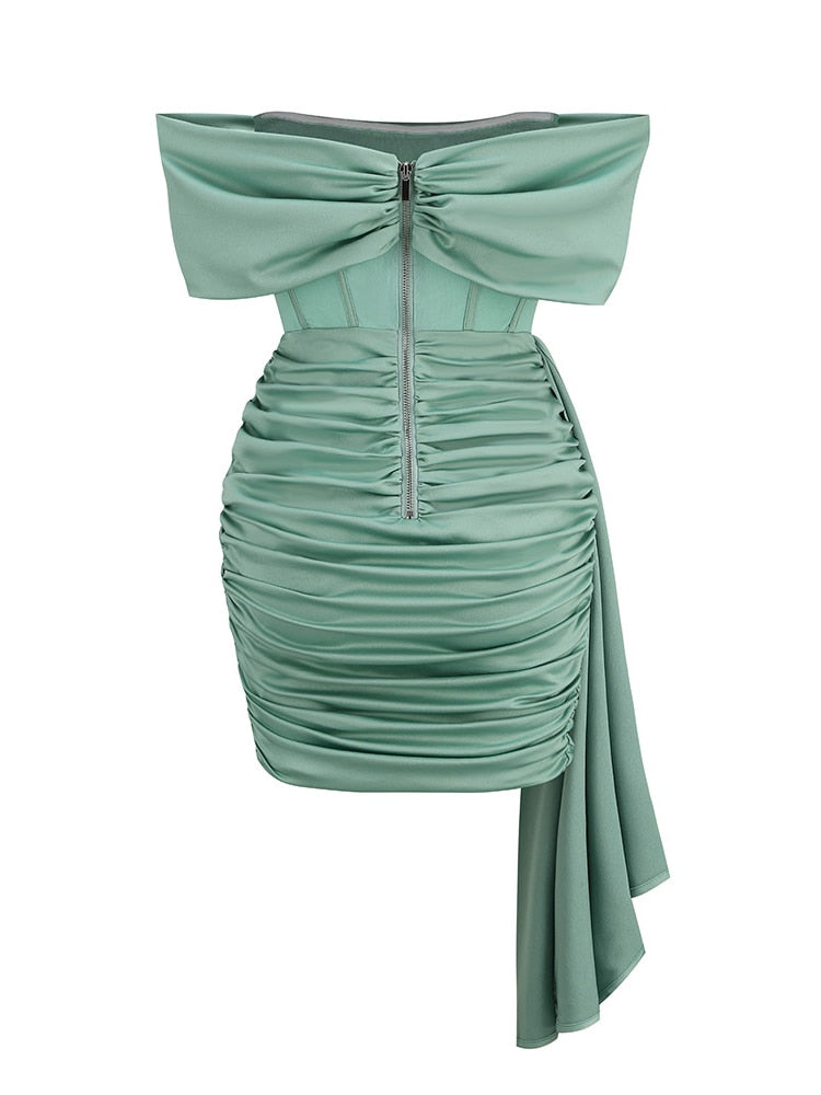 Delphi Off Shoulder Satin Dress