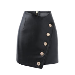 Saanvi Asymmetrischer Rock aus veganem Leder