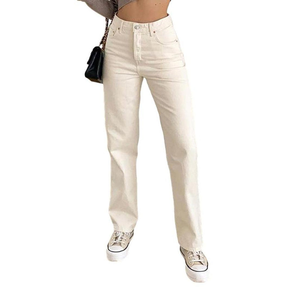 White straight women jeans