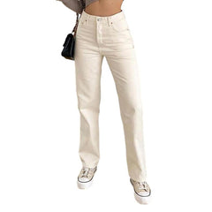 White straight women jeans
