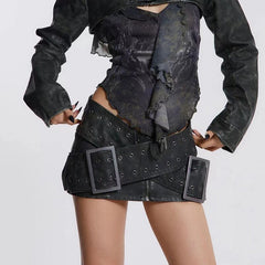 BAYLOR BELTS LOW Waist MINI SKIRT