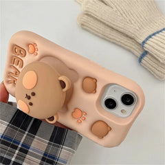 Kawaii 3D Bear iPhone Case