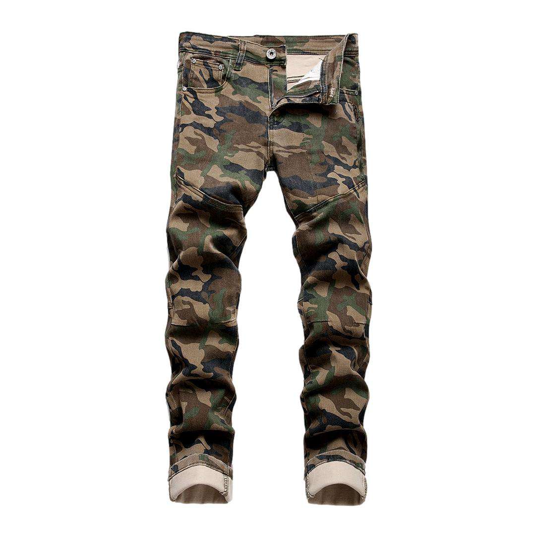 Herren-Jeanshose mit Camouflage-Print