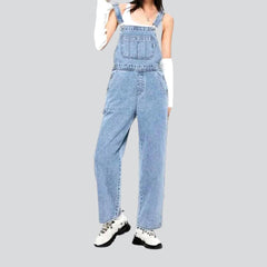 Gerader, lockerer Jeans-Jumpsuit für Damen