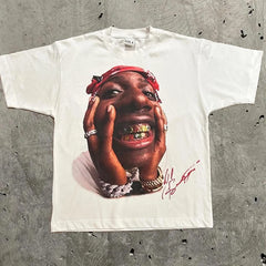Hip Hop Rapper Herren Portrait T-Shirt